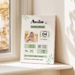 birth stats photo frame for nursery decor