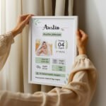 personalized baby birth stats frame
