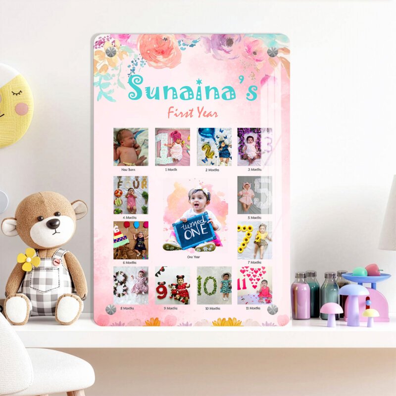 Personalized Acrylic Baby Birth Details Frame | Newborn Welcome Name Plaque with Photo