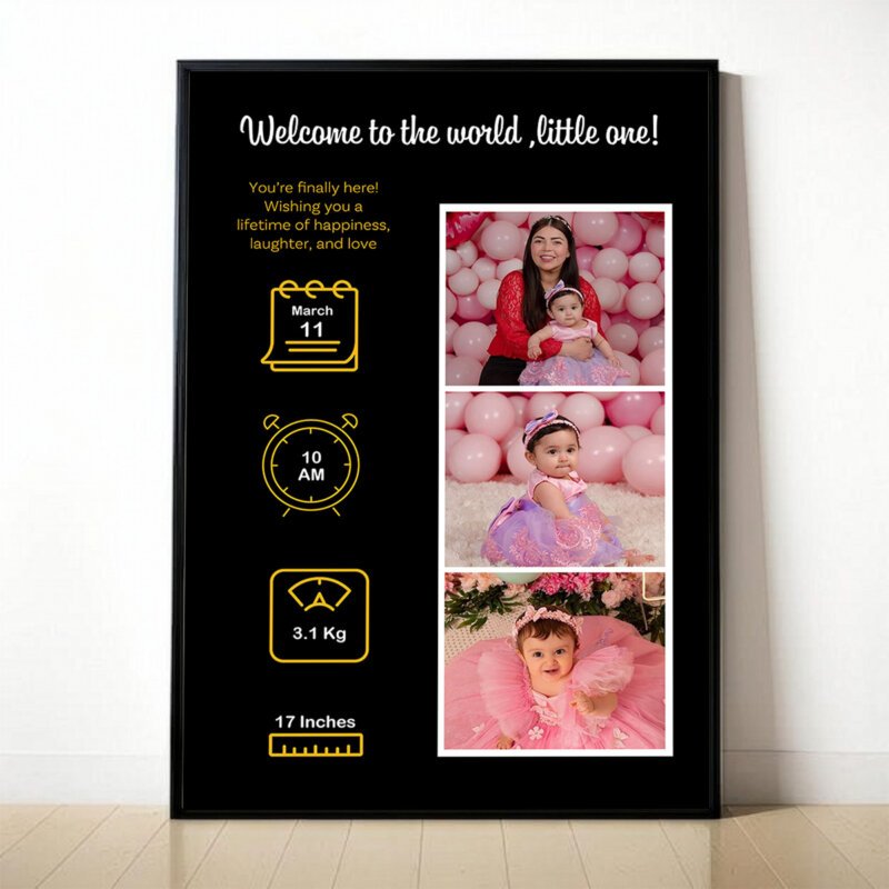new born baby photo frame personalized collage