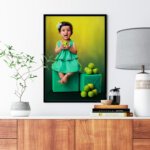 baby digital oil painting portrait close up detail