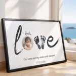 Customized Baby Footprint Frame with Name & Photo – Newborn Keepsake - Image 3