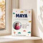 ersonalized Baby Name Announcement Frame | Newborn Birth Details Wall Art - Image 4