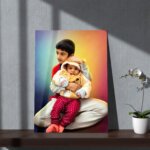 baby digital oil painting portrait on canvas close-up texture