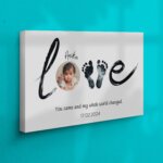 Customized Baby Footprint Frame with Name & Photo – Newborn Keepsake - Image 4
