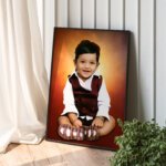 baby digital oil painting portrait wall art