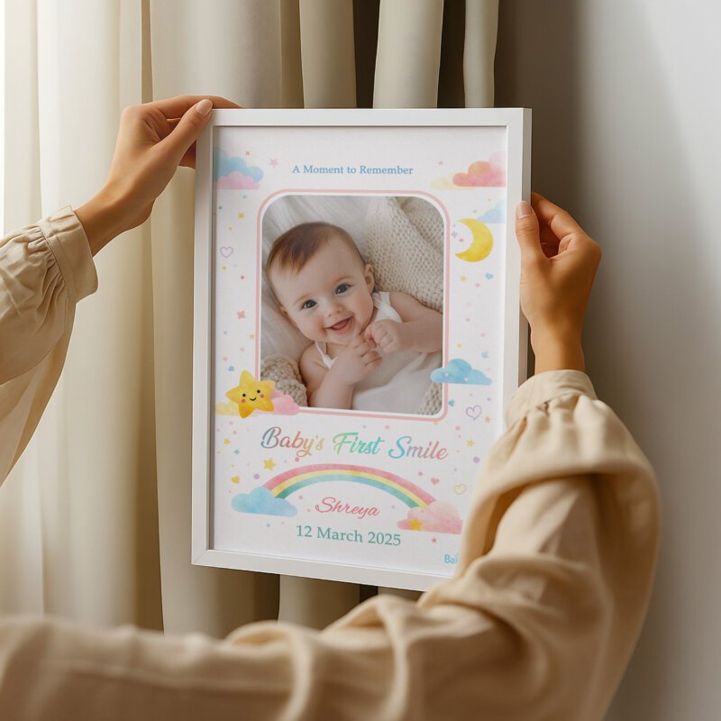 new born frame baby first smile memory photo frame