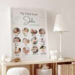baby first year photo frame for nursery wall decor