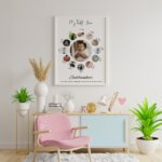 12 months photo collage used as baby memory wall decor