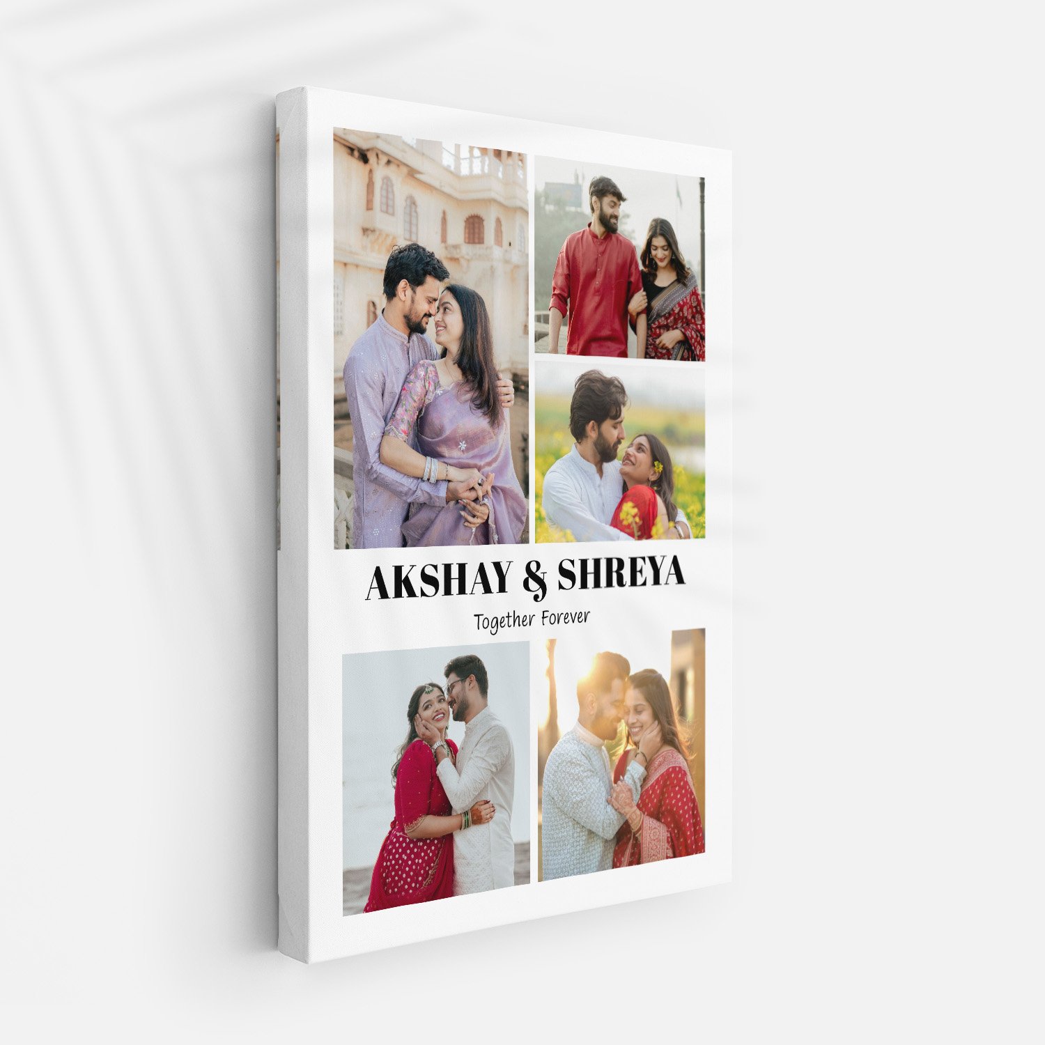 Personalized Couple Photo Collage Frame | Custom Anniversary Gift with Names - Image 2