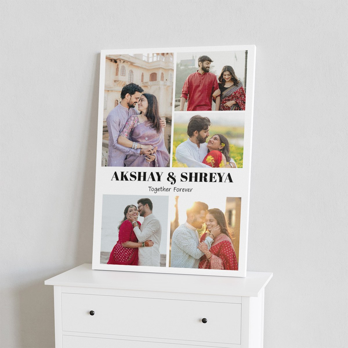 Personalized Couple Photo Collage Frame | Custom Anniversary Gift with Names - Image 3