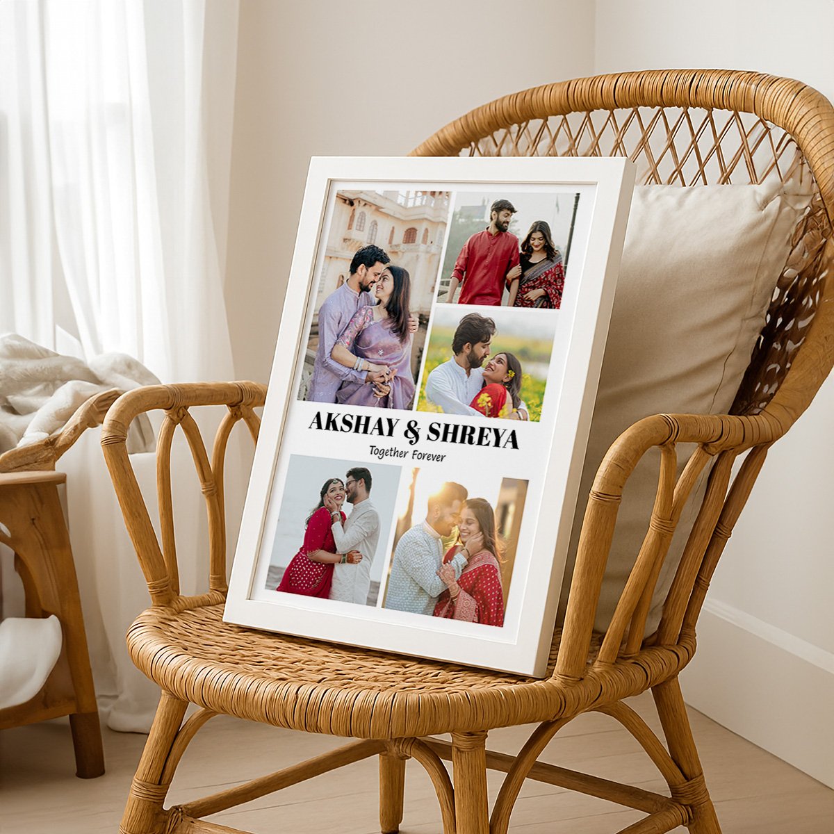 Personalized Couple Photo Collage Frame | Custom Anniversary Gift with Names - Image 5